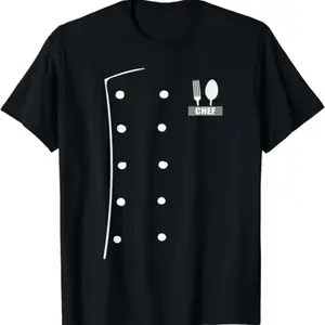Chef Costume Coat Uniform Funny Cook Jacket for Cooking Cotton T-Shirt Menswear Clothes