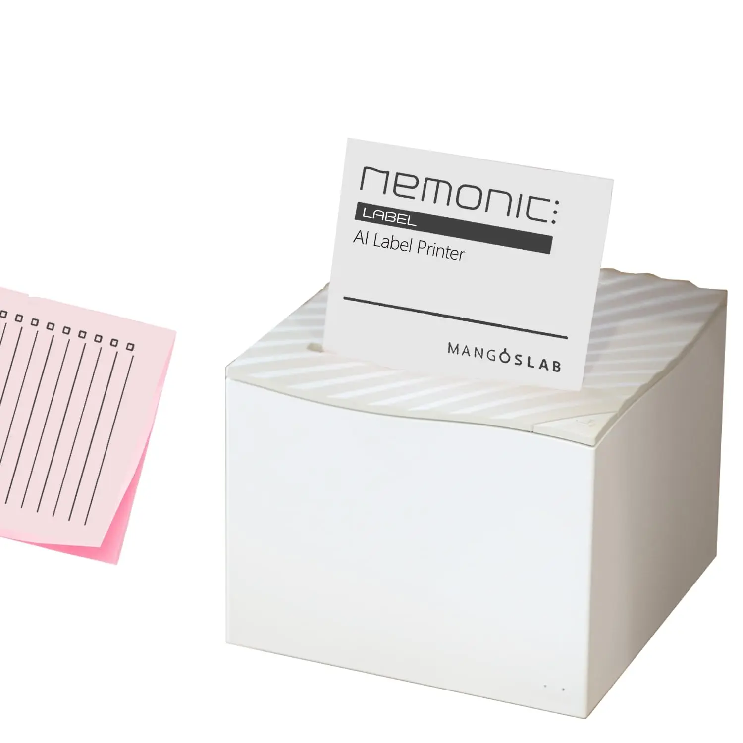 MANGOSLAB Nemonic AI Label Printer | Inkless Bluetooth Thermal Sticky Note & Label Printer for Small Business | Durable Shipping Label Maker & Portable Wireless