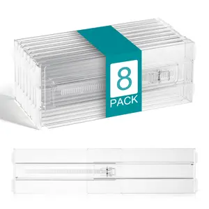 Sorbus Adjustable Clear Drawer Dividers, Expandable Acrylic Drawer Organizer Fits 10.5”–16.9” Drawers Separator for Kitchen, Dresser, Bathroom, Office & Tool Organization