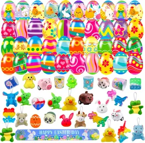 36 Pack Prefilled Easter Eggs with Fidget Toys, Bright Colorful Easter Eggs Prefilled with Variety Easter Stress Toys Great for Kids Toddler Easter Basket Stuffers Party Favors Gifts