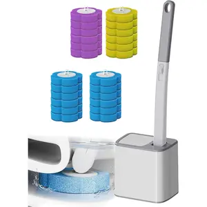Disposable Toilet Brush Set, Automatic Flip Cover, Replaceable Cleaning Head, Smart Flip Cover, Safe and Easy Clean, Toilet Cleaning System