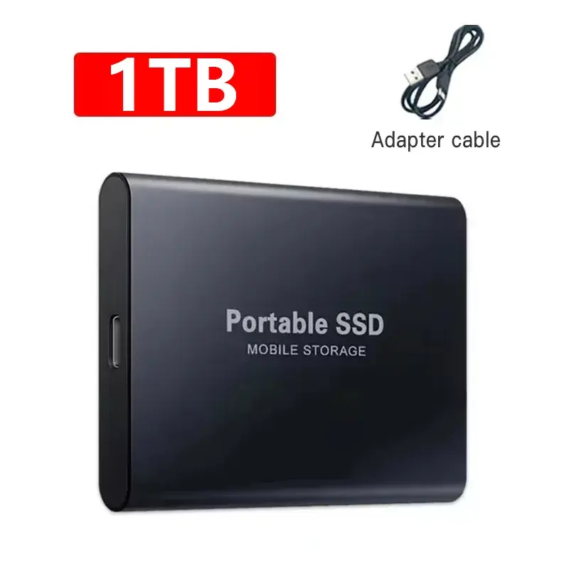 1TB 2TB Portable Solid State Drive, Type-C High Speed External Hard Drive, Large Capacity Quiet Mobile Storage for PC Mac
