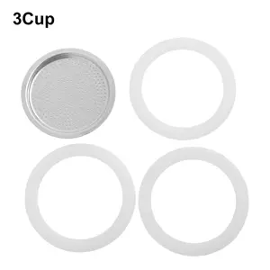 3 Silicone Seals And 1 Aluminum Filter For Espresso Pot Moka Pot Accessories[Fall Deals]