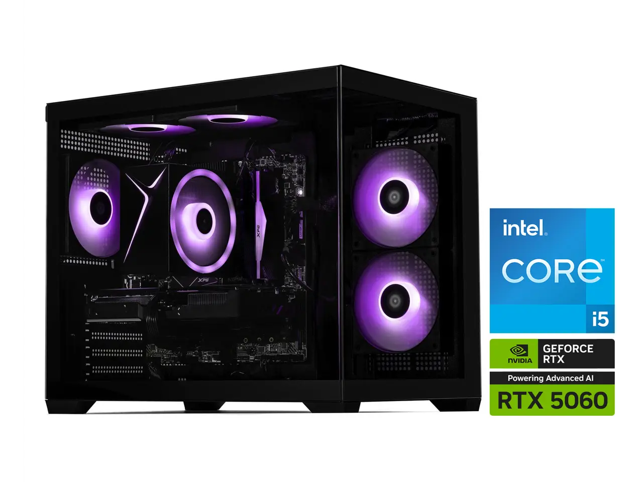 STORMCRAFT Gaming PC SIRIUS Intel Core i5-14400F NVIDIA GeForce RTX 5060 – AI Powered 16GB 3200MHz RGB 1TB NVMe SSD 650W PSU Windows 11 Home - SI1440FBB-560N2