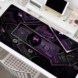 Creative Money Pattern Gaming Mouse Pad, Extended Mousepad, Extra-large Non-slip Rubber Base Stitched Edge Desk Pad, Office Desk Accessories for Desk Laptop Desktop, Universal Mouse Pad