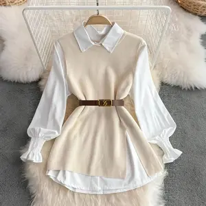 Elegant Women's Knitted Vest - Round Neck Solid Color Medium Elasticity Casual Top Suitable for Spring and Autumn, Versatile Layering, Seasonal Fashion Medium Elasticity Sleeveless Vest Women's Clothing Fabric Apricot Unique Round Neck Straps