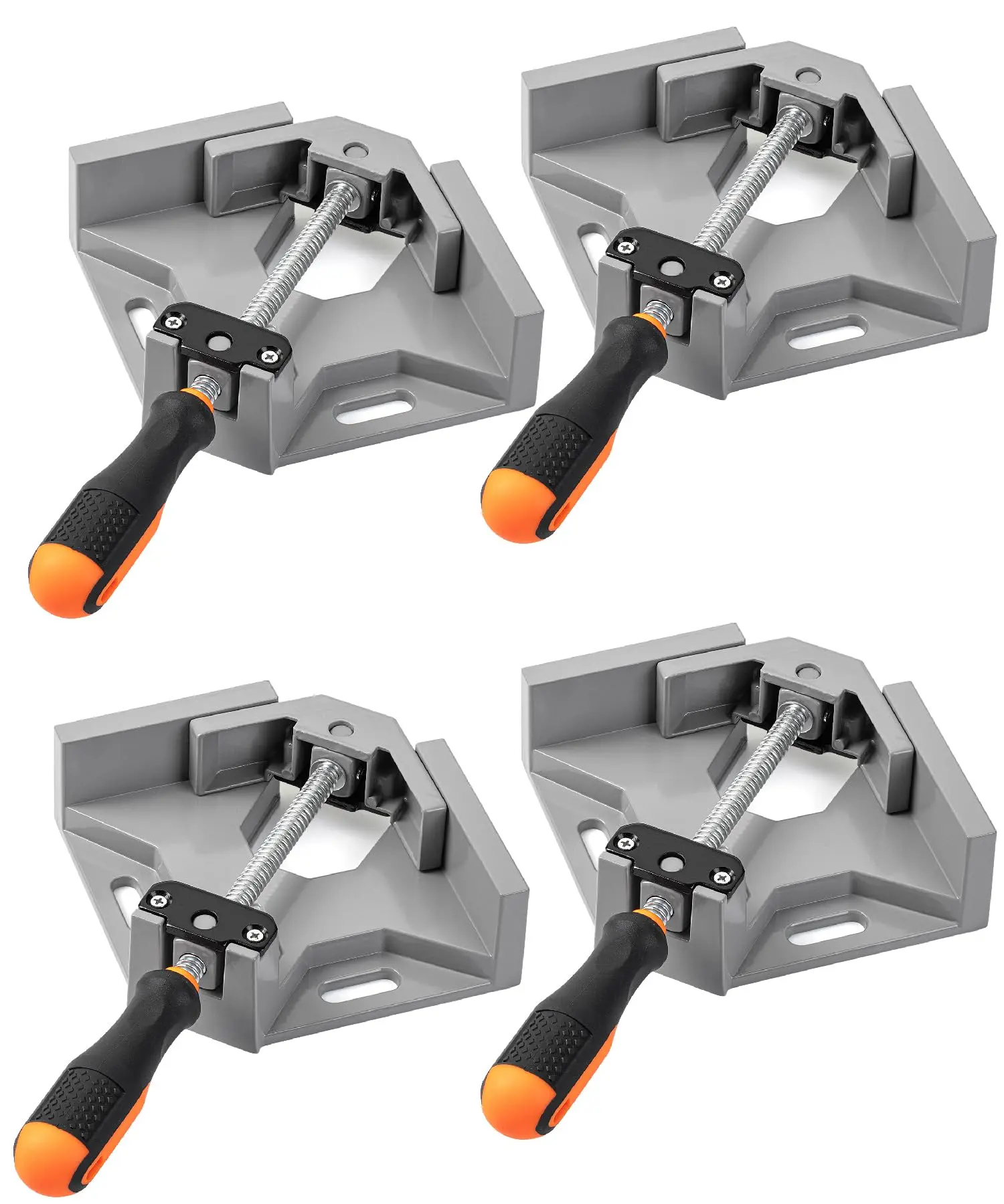 Aluminium Alloy 90° Right-Angle Clamp Set (2/4 Pack) - Adjustable Swing Jaw Frame for Woodworking DIY Projects, Ideal Gift for Dad