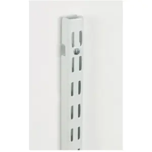 212 MAIN 84 in. Heavy Duty Wall Standard Shelf Track System - White, Angled Sides, Wall-Mounting Home Organizer Storage Solution