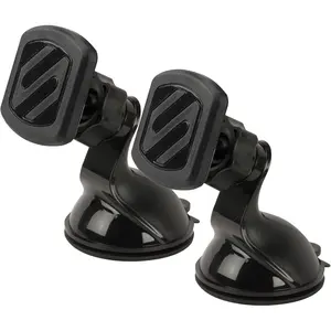 Scosche MAGWSM-2PXCES0 Magicmount Magnetic Suction Cup Phone Mount for Car Windshield/Dashboard, 360° Adjustable Magnet Head, Universal Phone Holder Compatible with Iphone, Samsung & More (Pack of 2) Scosche