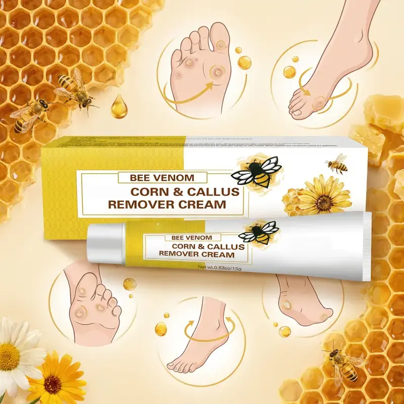 Natural Bee Venom Soothing Cream - Gentle Daily Foot Repair Ointment for Corns, Thick Calluses, Dry Rough Skin, Cracked Heel Repair (Foot Treatments & Remedies)