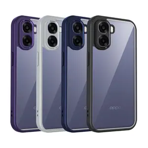 Oppo A6x Cph2823 Cph2819 Case, Protective Shockproof Silicone Bumper, Air Cushion, Clear Matte Back Cover, Hard Phone Case for Oppo A6x 4g 5g