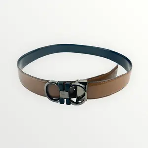 Pre-owned Salvatore Ferragamo Reversible Unisex Belt Size 85