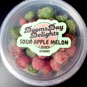 Sour Apple-Mellon 7 Ounce Gummy Candy - Sweet Snack Candies - Bonbon