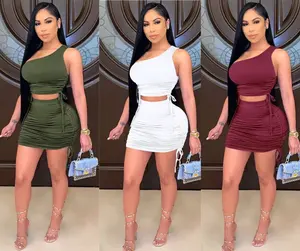Ruched Up Mini Skirt Set