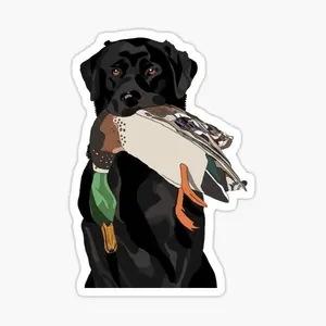 Labrador Retriever Duck Hunting Dog Sticker, Retro Waterfowl Hunting Decal, Loyal Hunting Companion Car Laptop Decor, Outdoor Sportsman Gear, Unique Gift for Hunters and Dog Lovers