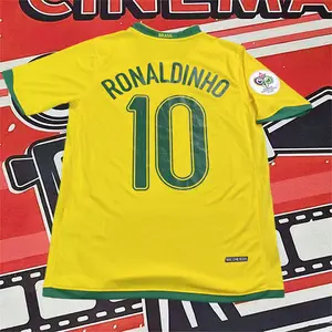 2006 Brazil Home 10 Ronaldinho Short Sleeve Soccer Jersey