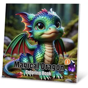 Adult Coloring Book for Women, 30 Patterns per Book Included Mandala Pirates/Fairy/Dragons/Monsters, Anxiety Relief Gifts - Perfect Stress-Relieving Coloring Books. (Dragon)