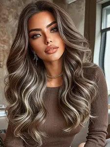 13×4 HD Transparent Lace Front Wig, 18 Inch Wavy Curly Hair, Glueless Lace Wig, Heat-Resistant Synthetic Material, Natural and Realistic, Soft and Comfortable Cap, Suitable for Daily Wear, Versatile for Women