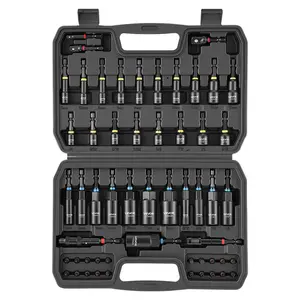 【Super Brand Day】VEVOR Master Magnetic Impact Nut Driver Set 55PCS, Metric & SAE Sizes, with Socket Adapters, Bit Holder, Wing Nut Driver, Pivoting Nutsetter, Quick Release Extension, Power Bits, Storage Box,DEALS FOR YOU