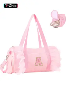 Personalized Initial Dance Bag for Girls, Small Lace Gym Sport Yoga Dance Bags Gift for Teen Girls Women, Cute Letter Kids Ballet Bag Zipper Toddler Travel Duffle Tote with Adjustable Straps, Sports Bags, Training Bag, Yoga Fitness Bag