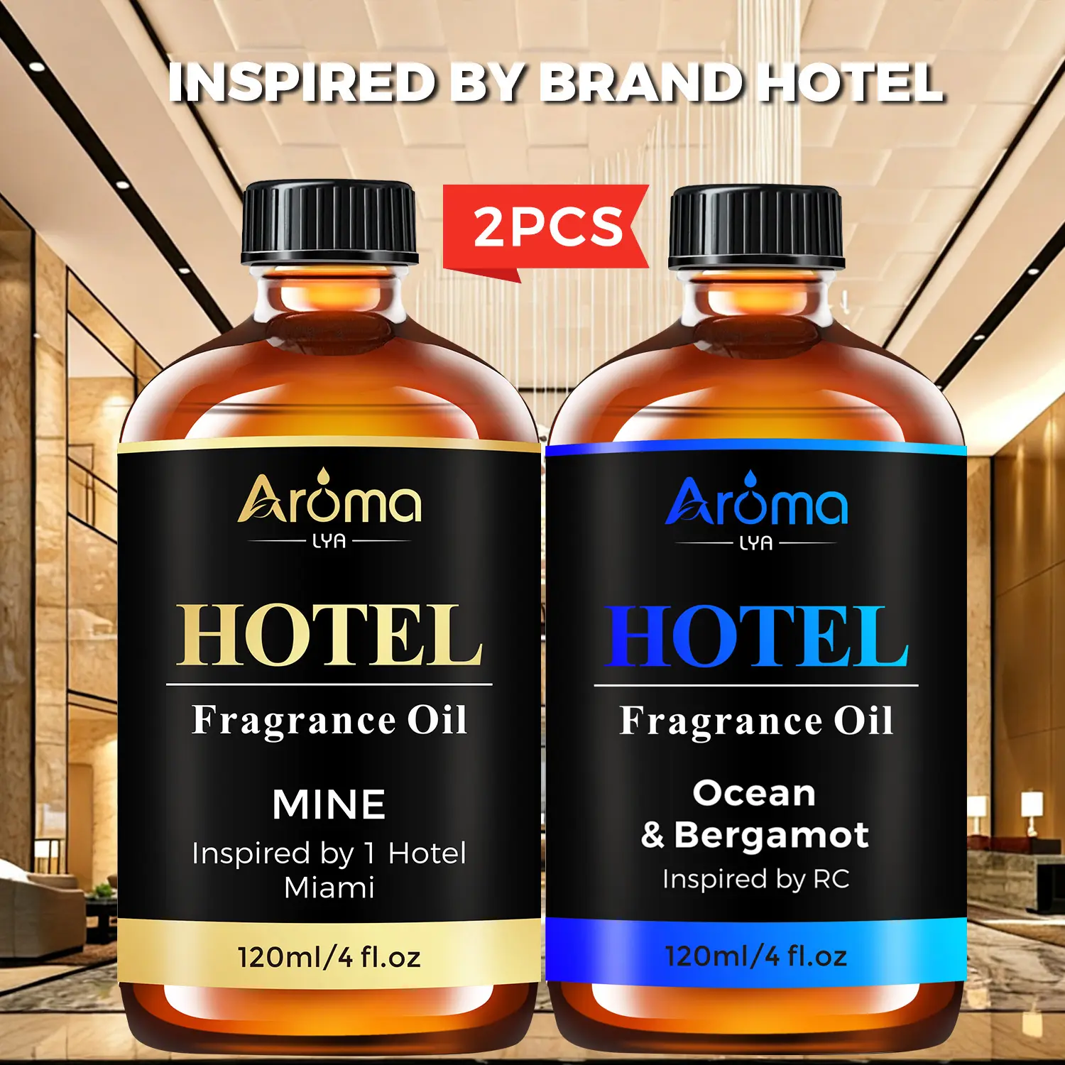 Hotel Diffuser Oil 120ml- Mine My Way, R-Carlton Ocean Bergamot Fragrance Oils- Luxury Hotel Lobby Scent Essential oil Long-Lasting Fragrance for Diffuser