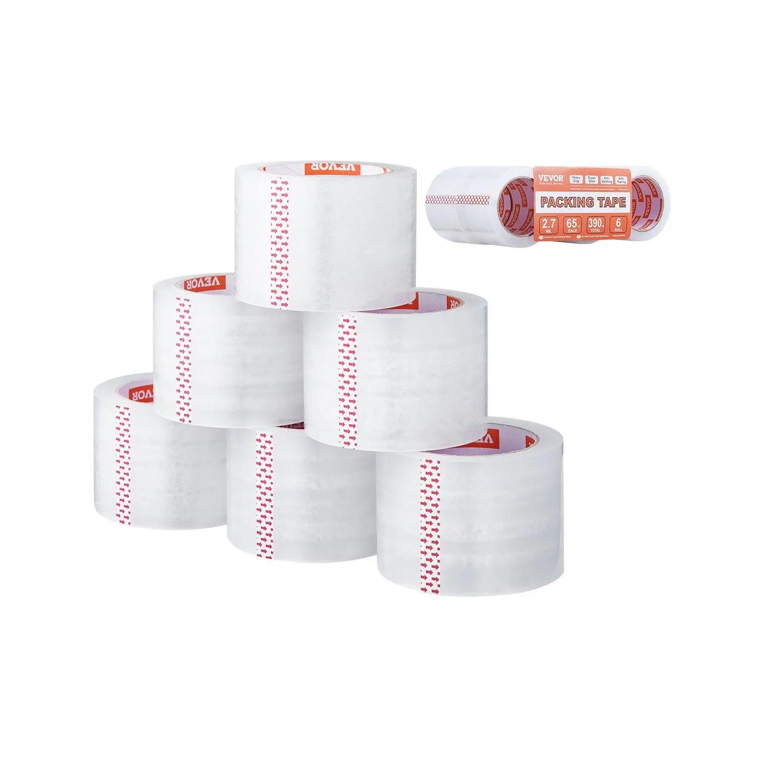 【Summerfinds】Clear Packing Tape 6 Rolls 65 Yards Heavy Duty Clear Packing Tapes 2.7 Mil