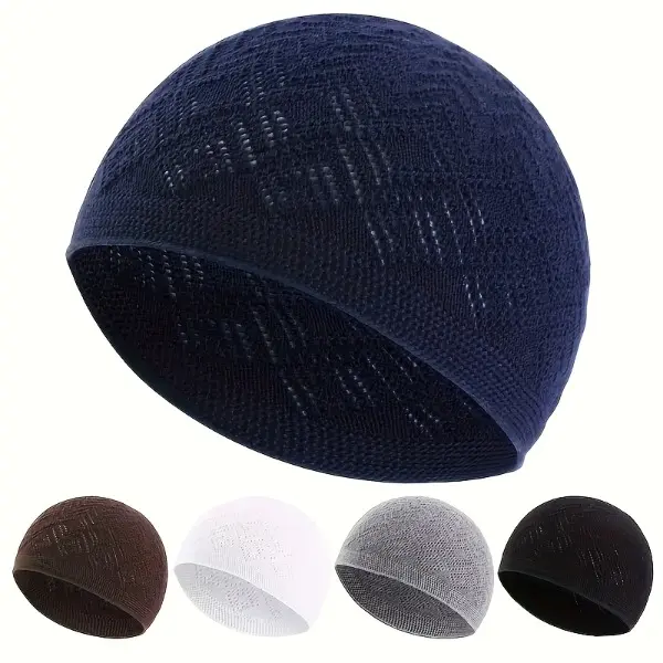 Men's 5pcs Lightweight Muslim Kufi Skullcap Set - Islamic Prayer, Everyday Use Casual Headgear Hats, Modesty, Clothing, Daily, Mens Clothing, Everyday Casual