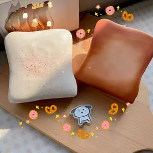 Slow Rising Squishy Bread Stress Relief Fidget Toy - Super Soft Wet-Texture Cream Toast Squeeze Toy, 2026 Children's Day Gift for Kids & Adults