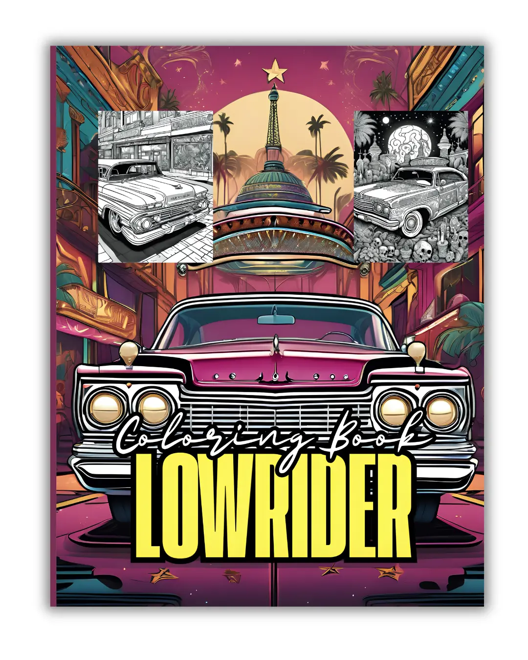 Lowrider Coloring Book: Classic & Custom Lowriders – A Cool Coloring Adventure for Kids & Adults special edition print book Durable Drawing Pad Art Marker