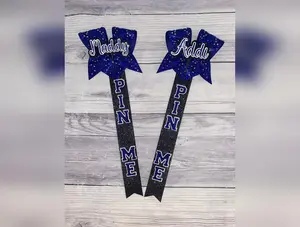 Royal Blue Rhinestone Pin Me Ribbon