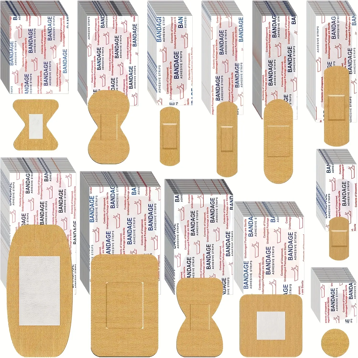 240pcs Assorted Adhesive Bandages - 12 Sizes Including 1cm x 4cm, Waterproof, Breathable, Flexible Sterile FDA Compliant First Aid Strips, Latex-Free Hypoallergenic Wound Dressing for Home, Outdoor Activities, Blisters, Knees, Burns