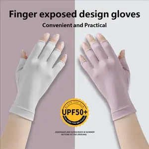 Unisex Fingerless Gloves, Sun Protection, Upf50+, Universal Fit, Plain Pattern, UV-Protective, No Ca Prop 65 Requirement