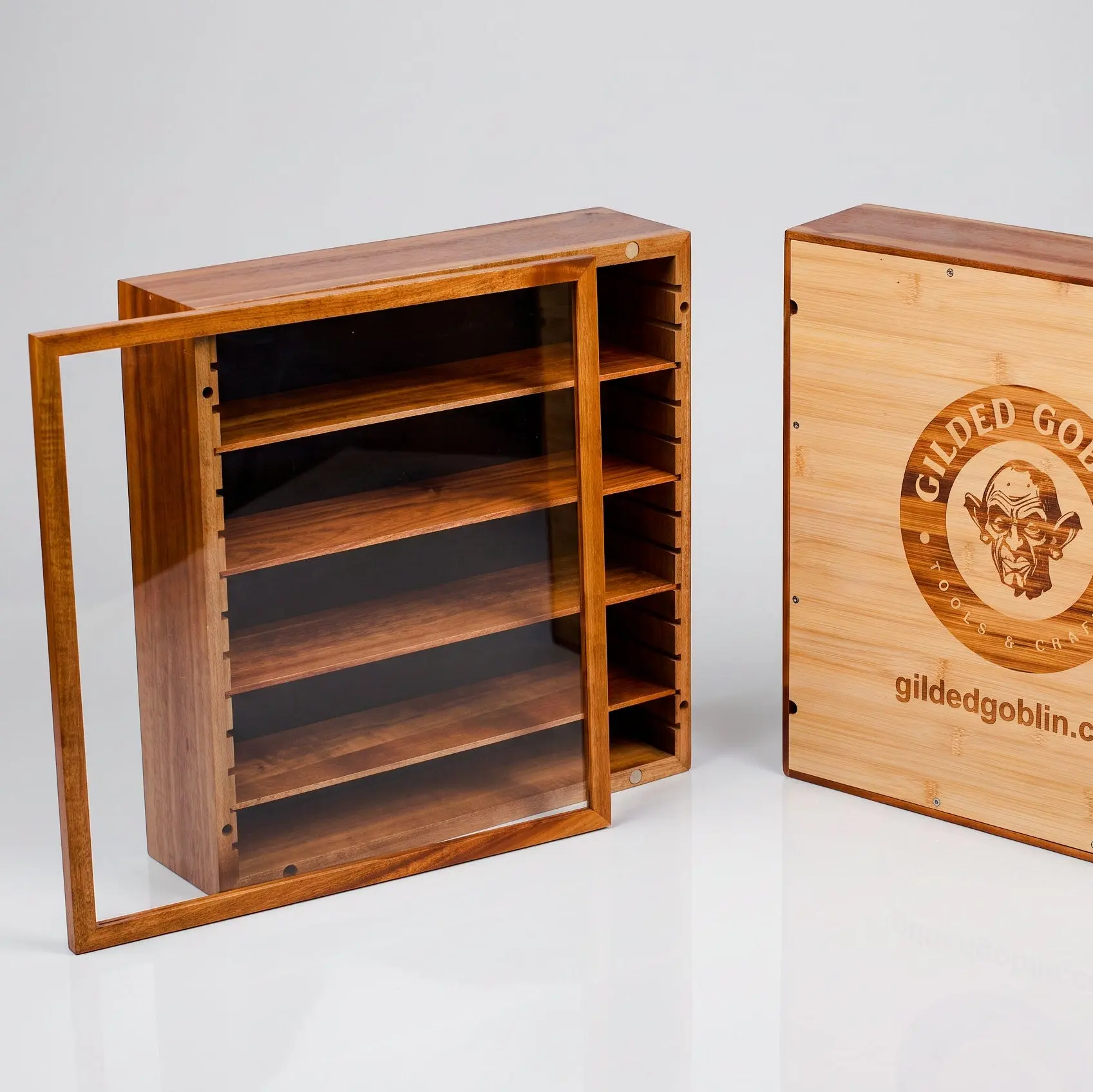 2 Solid Acacia Miniature Display Cabinet