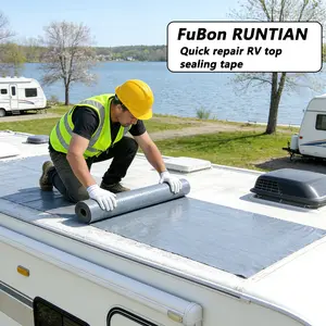 Waterproof 2-pack Large PE Sealing Tape 19.6in(W)*11yd(L) UV-Resistant Corrosion-Proof Anti-Aging Long-Lasting for Pipes Car Roofs & Roof Gaps Leak Prevention Dry Environment