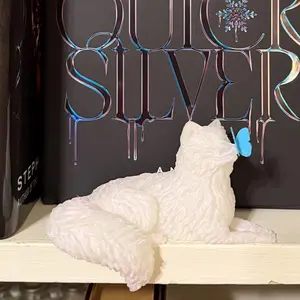 Arctic Fox with Butterfly Perchling Shelf Sitter | Quicksilver Inspired Bookshelf Decor | Woodland Creatures | Fae Realm