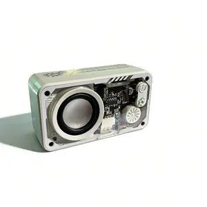 Mini Mecha Speaker with Loud Cinema-Grade Stereo Sound, Dynamic LED Lights, Rechargeable for Gaming, Travel & Easter Gifting&TF Card Support