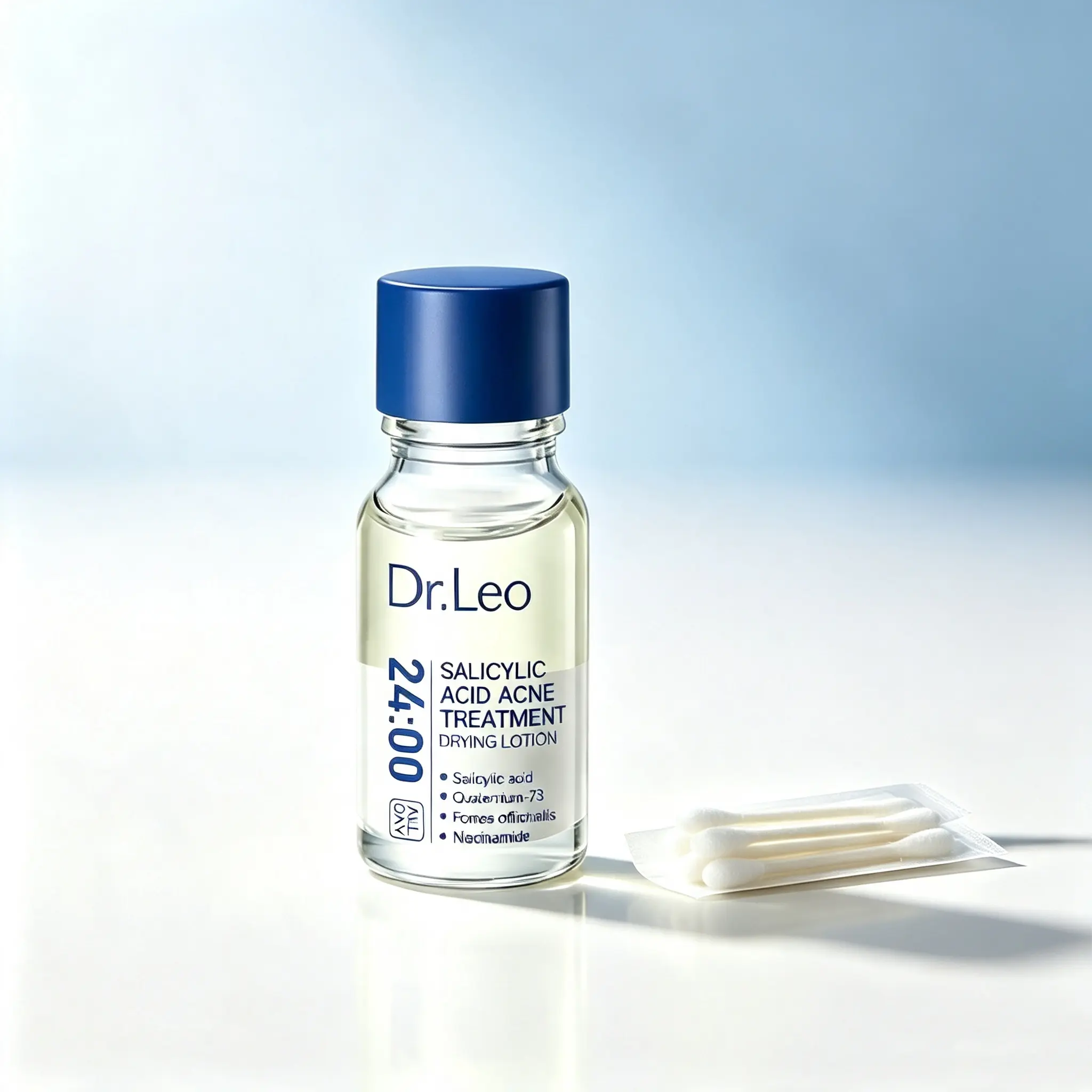 Dr.Leo Salicylic Acid Acne Treatment Liquid  Blemish Spot Serum with Sulfur Zinc Oxide Niacinamide, Calm Breakouts, Pimple Care for Acne Prone & Sensitive Skin
