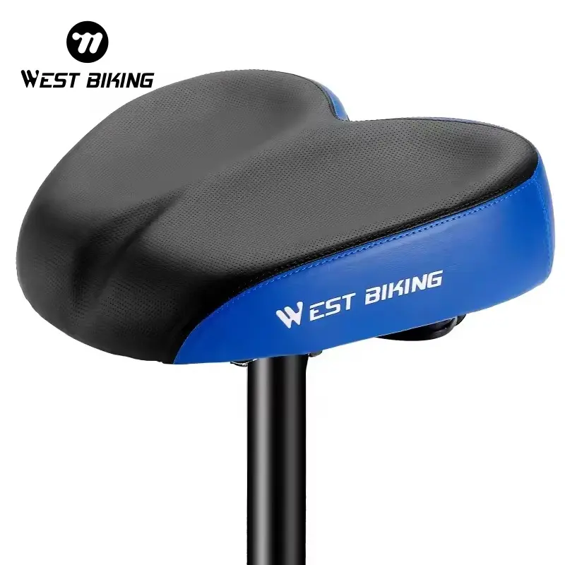 New Design Wider Comfortable Double Track Shock Bow Bicycle Saddle High Elastic Waterproof Leather Bicycle Saddle Bike Seat Road Cycling Gear