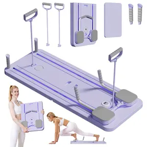8-in-1 Multi-Functional Foldable Pilates Board,Exercise Equipment for Abdominal & Core Strength, At Home Gym Equipment for Men & Women,Home Pilates Reformer with Knee Mat ,ab pull counter, Power Rods,body recomp training,#SummerWins#DealsForYouDays