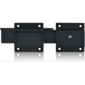 1Pack Flip Gate Latch Lock with Padlock Hole, 3.5mm Aluminum Alloy Door Latch for Outdoor Wooden Fence, Swing Open Gate, Double Gate, Barn Door, Shed, Vinyl Fence, Yard, Black