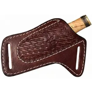 Handmade Leather Knife Sheath for Belt – Compact 4" Pocket Folding Knife Holder, EDC Tools Holster, Durable Carry Case for Everyday Knives, Brown