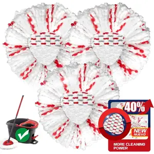 [2025  Version] Mop  Replacement - 40% More Cleaning Power,3 Pack Spin Mop Replacement  for Easy Wring 1-Tank System, Easy Cleaning, Microfiber and Machine Washable