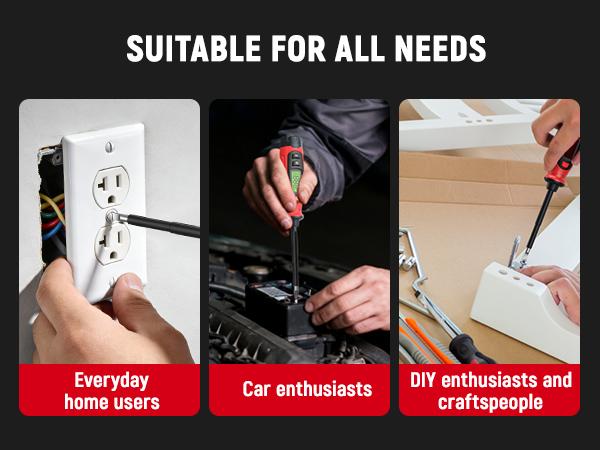 【FathersDayGift】KAIWEETS KTS01/02 Voltage Tester, Non-Contact Low Voltage Tester Screwdriver, AC 3V-500V With LCD Alert Display, Live Wire Tester, Wire Breakpoint Finder, Audible Alarm, Portable Electrical Circuit Detector Tool for Home, For DIY, Safety 【FathersDayGift】KAIWEETS KTS01/02 Voltage Tester, Non-Contact Low Voltage Tester Screwdriver, AC 3V-500V With LCD Alert Display, Live Wire Tester, Wire Breakpoint Finder, Audible Alarm, Portable Electrical Circuit Detector Tool for Home, For DIY, Safety