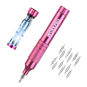 #SpringGlowUp WORKPRO 24-in-1 Precision Screwdriver Sets, Pen Style Manual Screwdriver, 24 counts Tough S2 Steel Small Screwdriver Bits, Ideal for Eyeglass, Watch, Laptop, Phone, Jewelry and Electronic, Pink