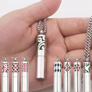 Strip Stainless Steel Aromatherapy Necklace Perfume Diffuser Essential Oil Diffuser Pendant Necklace Jewelry Accessories