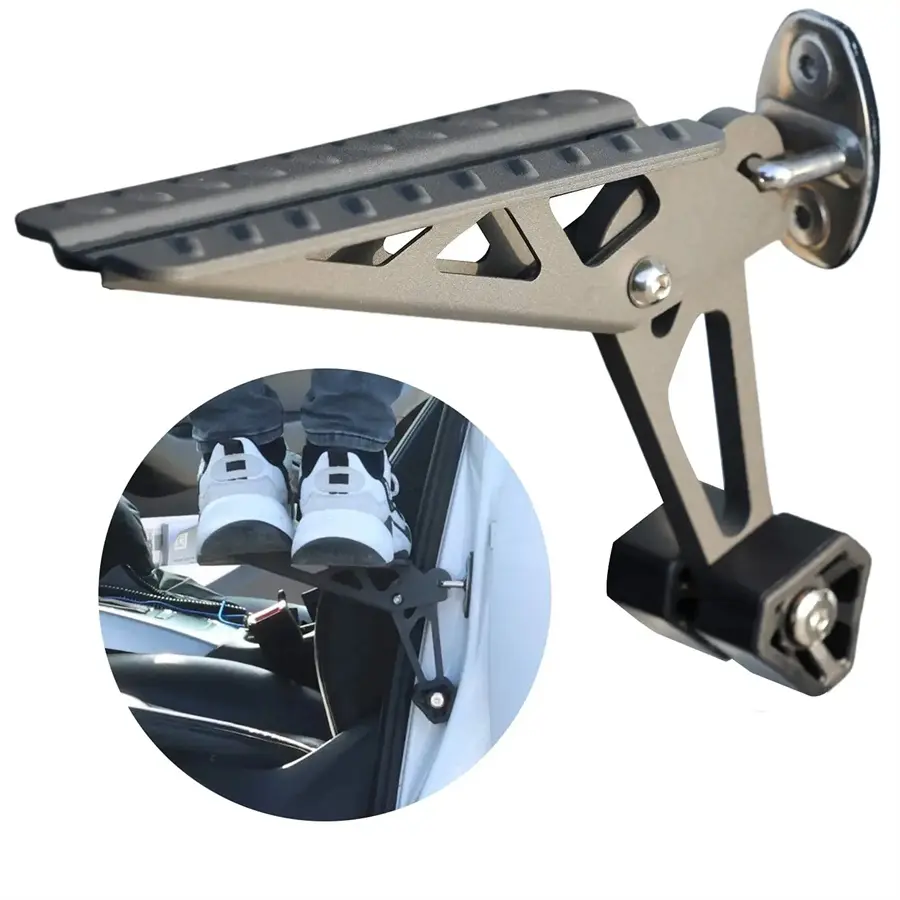 Car Door Step, Foldable Door Latch Hook Step Both Foot Stand Pedal Ladder Universe