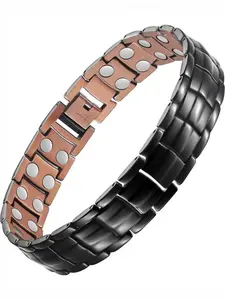 Men's Copper Bracelet - Magnetic bracelet with adjustable sizing tool, magnetic therapy jewelry, suitable for outdoor activities, durable and easy to wear, Adjustable Slider Bracelets