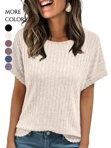 Women's Summer Top Short Sleeve Sweater, Stylish & Comfortable Daily Wear, Perfect for Layering & Versatile
