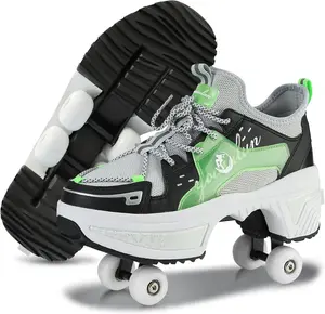 Yousulun Women's Deformation Roller Skates, Multi-functional Roller Shoes for Men, Retractable Four-Wheeled Roller Skates, Outdoor 2-in-1  Sneakers