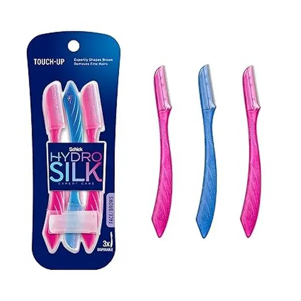 Silk Touch-Up Dermaplaning Tool with Precision Cover, 3ct | Dermaplane Razor, Face Razors for Women, Facial Razor, Dermaplaning Razor, Durable Makeup tightline  eyeliner